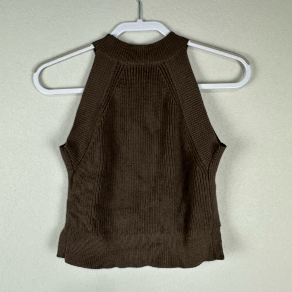 Wilfred Aritzia Brown Crevier Knit High Neck Sweater Tank Top Size XS - Picture 2 of 5